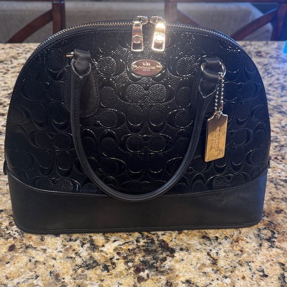 Coach Handbags - Coach Black Embossed Dome Satchel